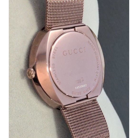 Gucci Women\'s Swiss U-Play Brown PVD Mesh Bracelet Watch 29mm w Box main image 8